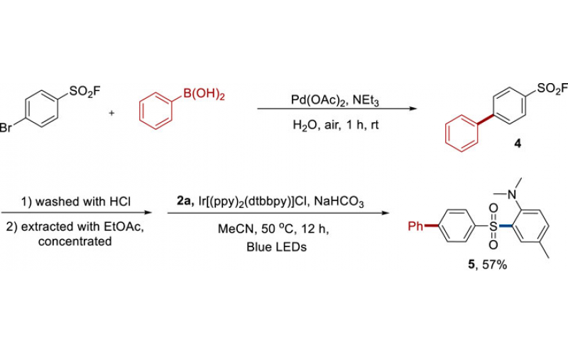 可見光介導(dǎo)的苯胺與磺酰氟的磺?；磻?yīng)
